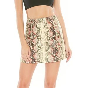 Snake print mini royce skirt